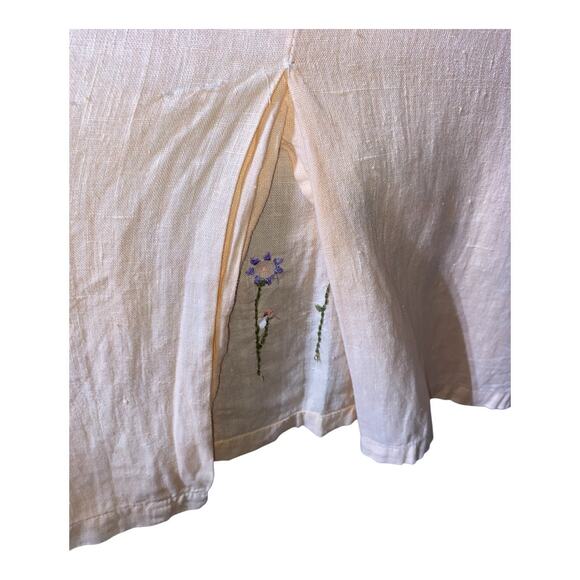 Vintage Hot Cotton by Marc Ware Peach Embroidered 100%Linen Dress XL Made in USA - Picture 7 of 7